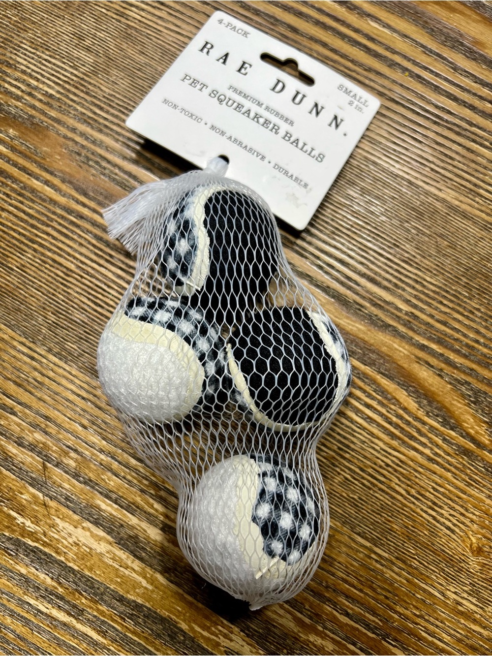 Rae Dunn Navy & Cream Pet Squeaker Balls 4-Pack - 2 inch - NWT